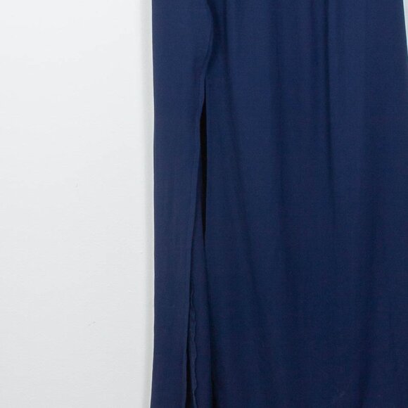 Show Me Your MuMu Heather Halter Maxi Dress Navy Blue Womens Size Large - Picture 4 of 11